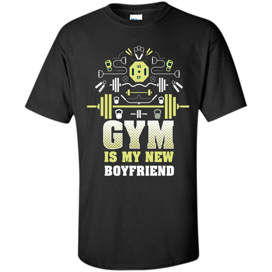 Gym Girl T-shirt Gym Is My New Boyfriend Black