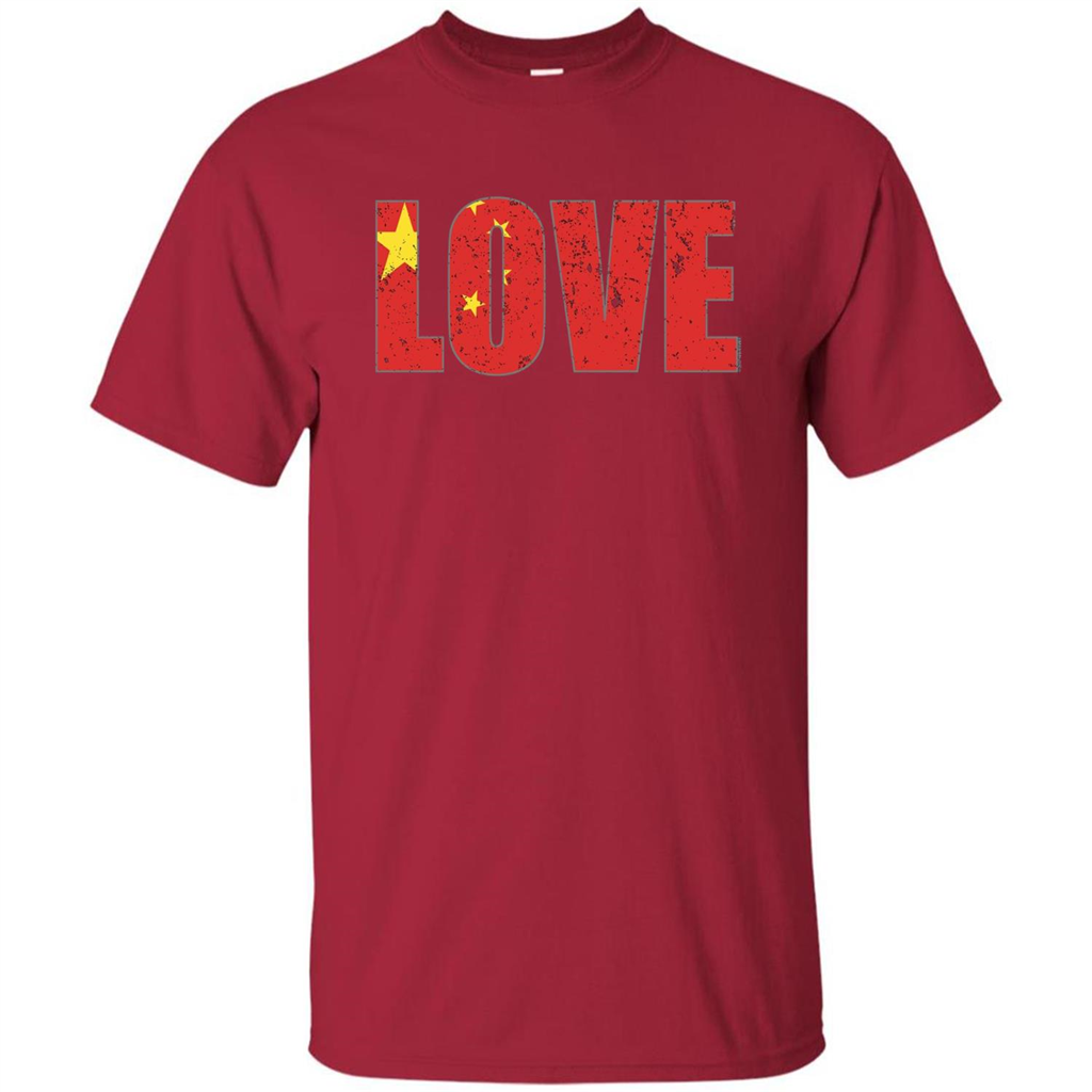 I Love China Flag T-shirt Cardinal