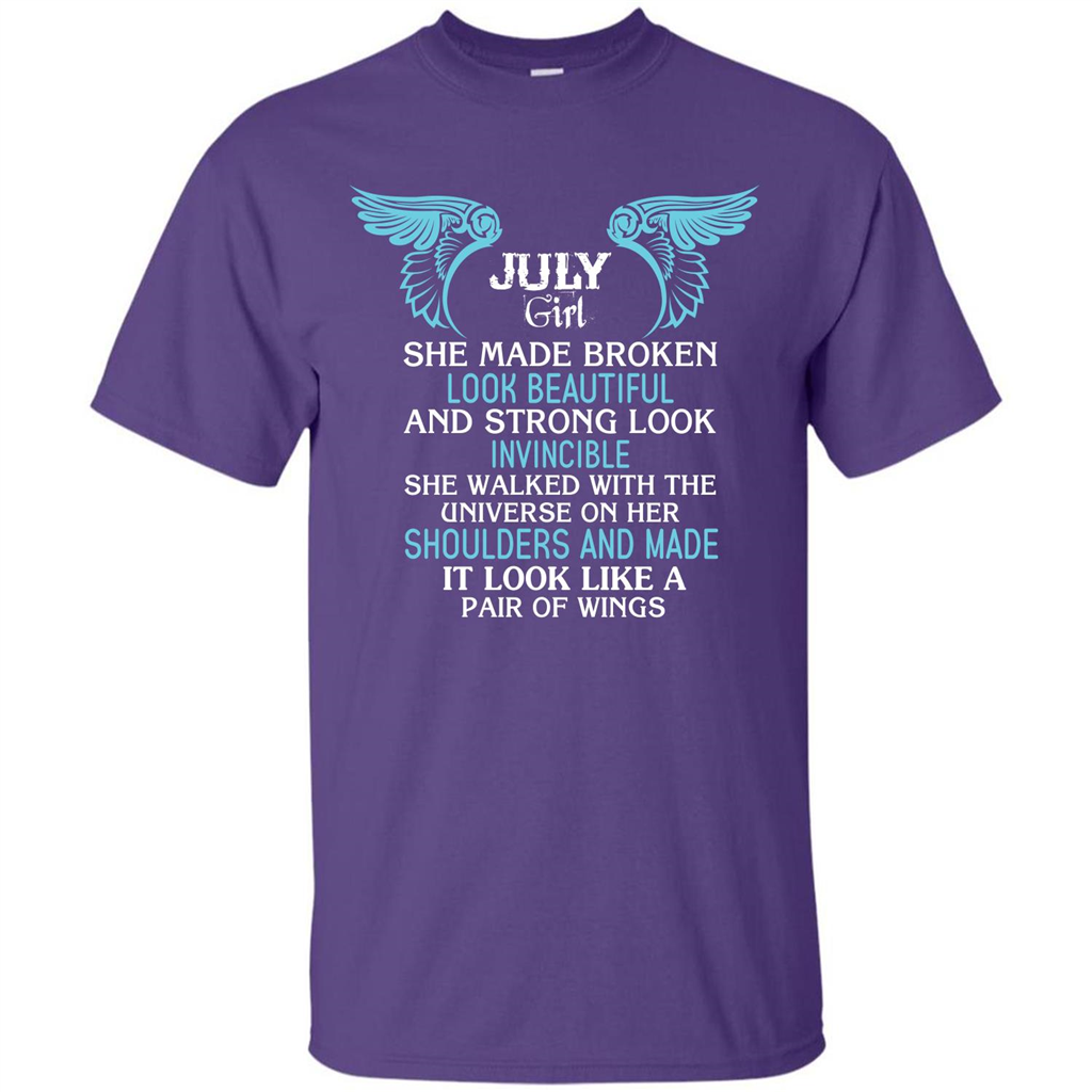 July Girl She Made Broken Look Beautiful T-shirt Purple