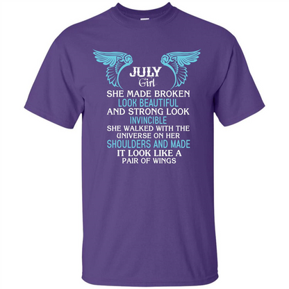 July Girl She Made Broken Look Beautiful T-shirt Purple