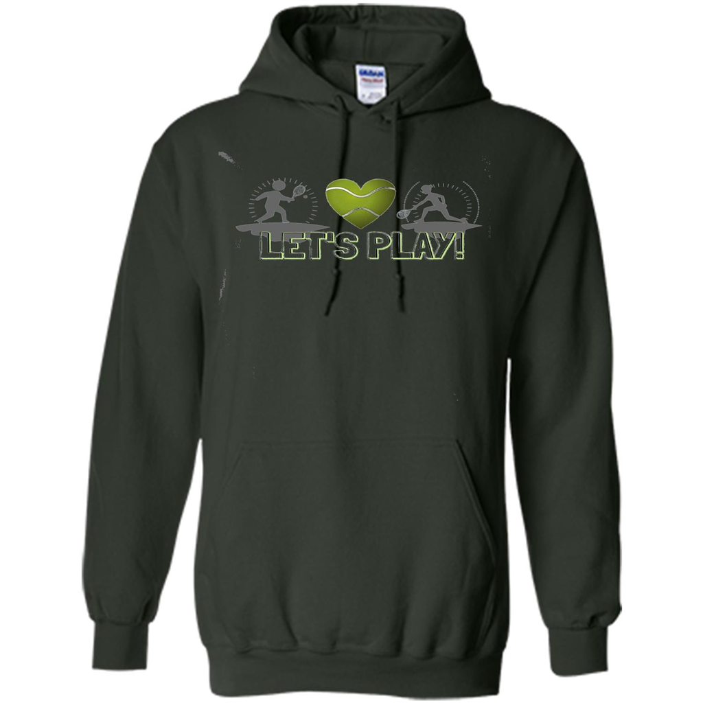 Funny Tennis T-shirt Let's Play Tennis T-shirt Forest Green