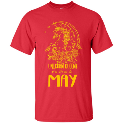 May Unicorn T-shirt Unicorn Queens Are Born In May Red