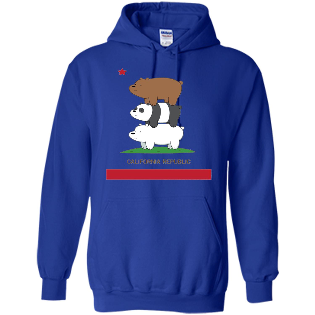 CN We Bare Bears California Flag Stack T-shirt Royal