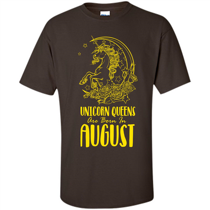 Augus Unicorn T-shirt Unicorn Queens Are Born In August Dark Chocolate