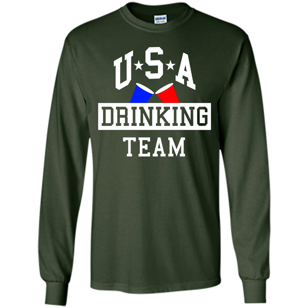 Independence Day T-shirt USA Drinking Team Forest Green