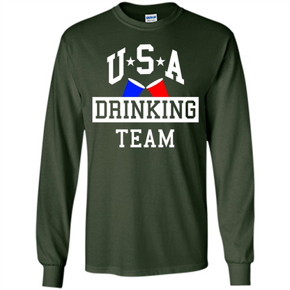 Independence Day T-shirt USA Drinking Team Forest Green