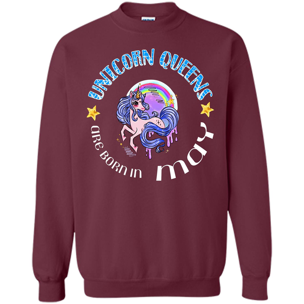May Unicorn T-shirt Unicorn Queens Are Born May Maroon