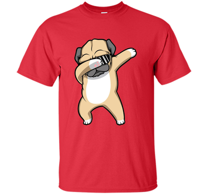 Dabbing Pug Shirt - Funny Cute Dog Dab Dance T-shirt Red