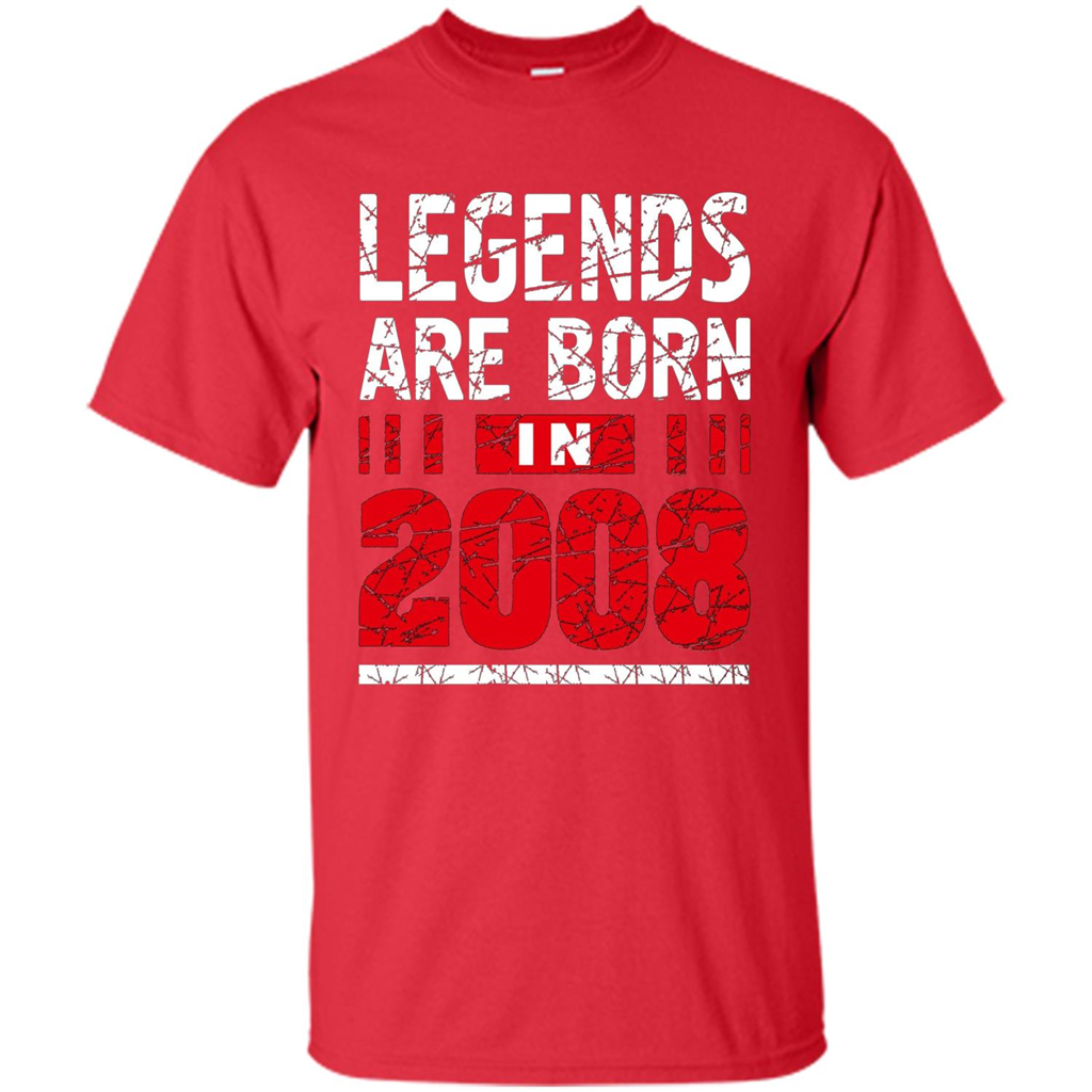 Birthday Gift T-shirt Legends Are Born In 2008 T-shirt Red