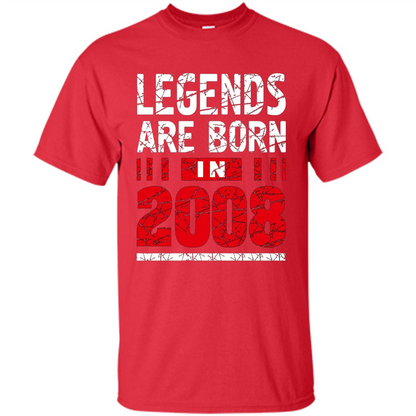 Birthday Gift T-shirt Legends Are Born In 2008 T-shirt Red