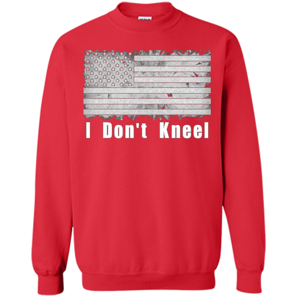 American T-shirt I Don't Kneel Patriotic American Flag Red