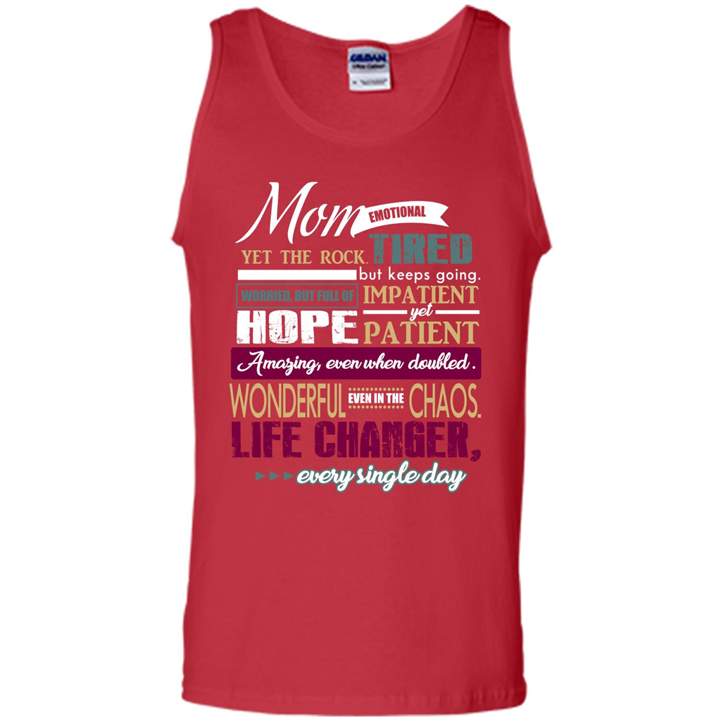 Mothers Day T-shirt Mom Emotional Yet The Rock Tired T-shirt Red
