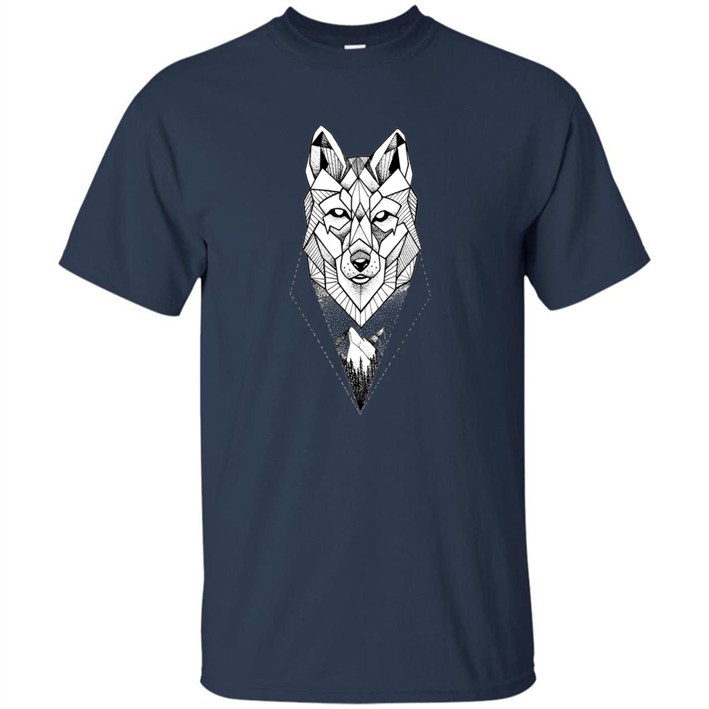 Wolf Moon Mountain Dreamcatcher Bohemian Spirit T-shirt Navy