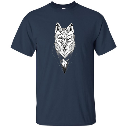 Wolf Moon Mountain Dreamcatcher Bohemian Spirit T-shirt Navy