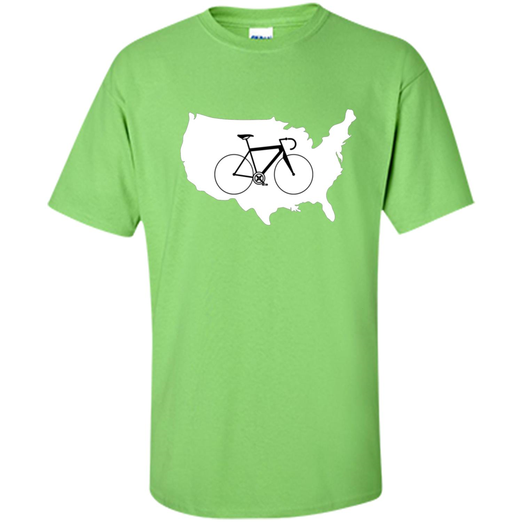 Bicycle America T-shirt USA States Road Bike Lime