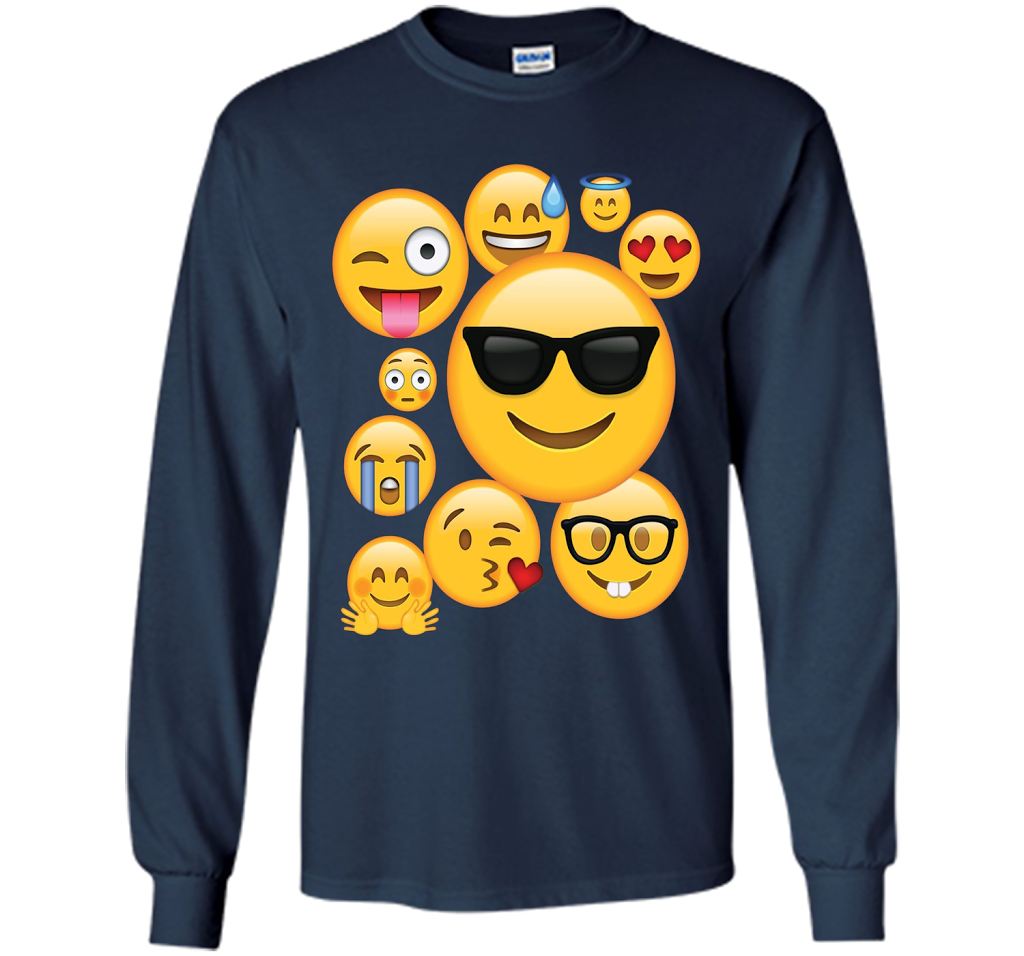 Emoji Pack ComboT-shirt Emoticon Smily Face Tshirt. shirt Navy