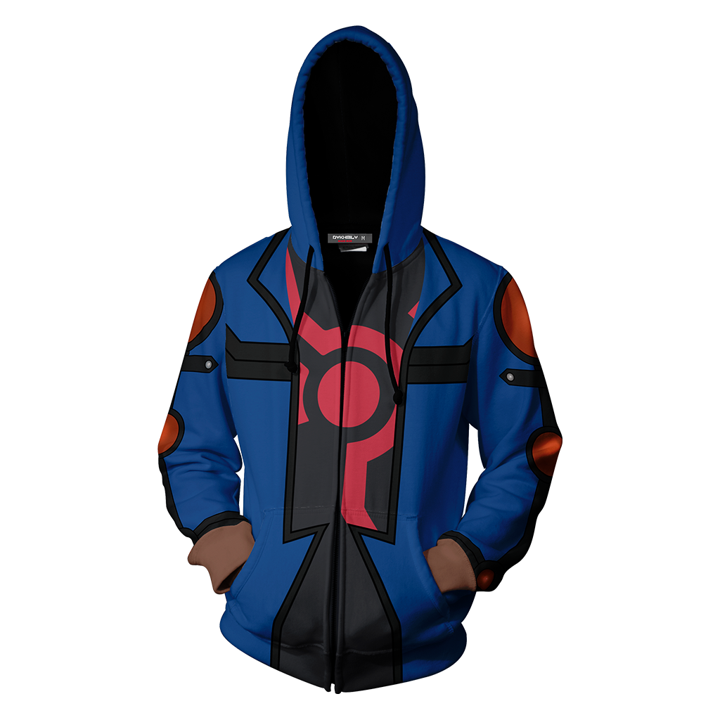 Yu-Gi-Oh! Fudo Yusei Cosplay Zip Up Hoodie Jacket