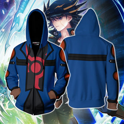 Yu-Gi-Oh! Fudo Yusei Cosplay Zip Up Hoodie Jacket 4XL