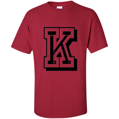 Letter K Initial T-Shirt for Names or Spelling Words Cardinal