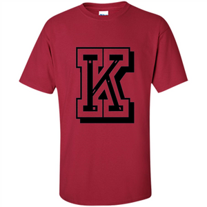 Letter K Initial T-Shirt for Names or Spelling Words