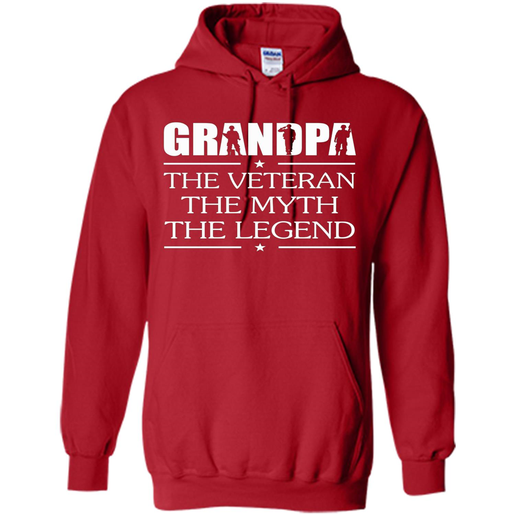 Fathers Day T-shirt Grandpa The Veteran The Myth The Legend Red