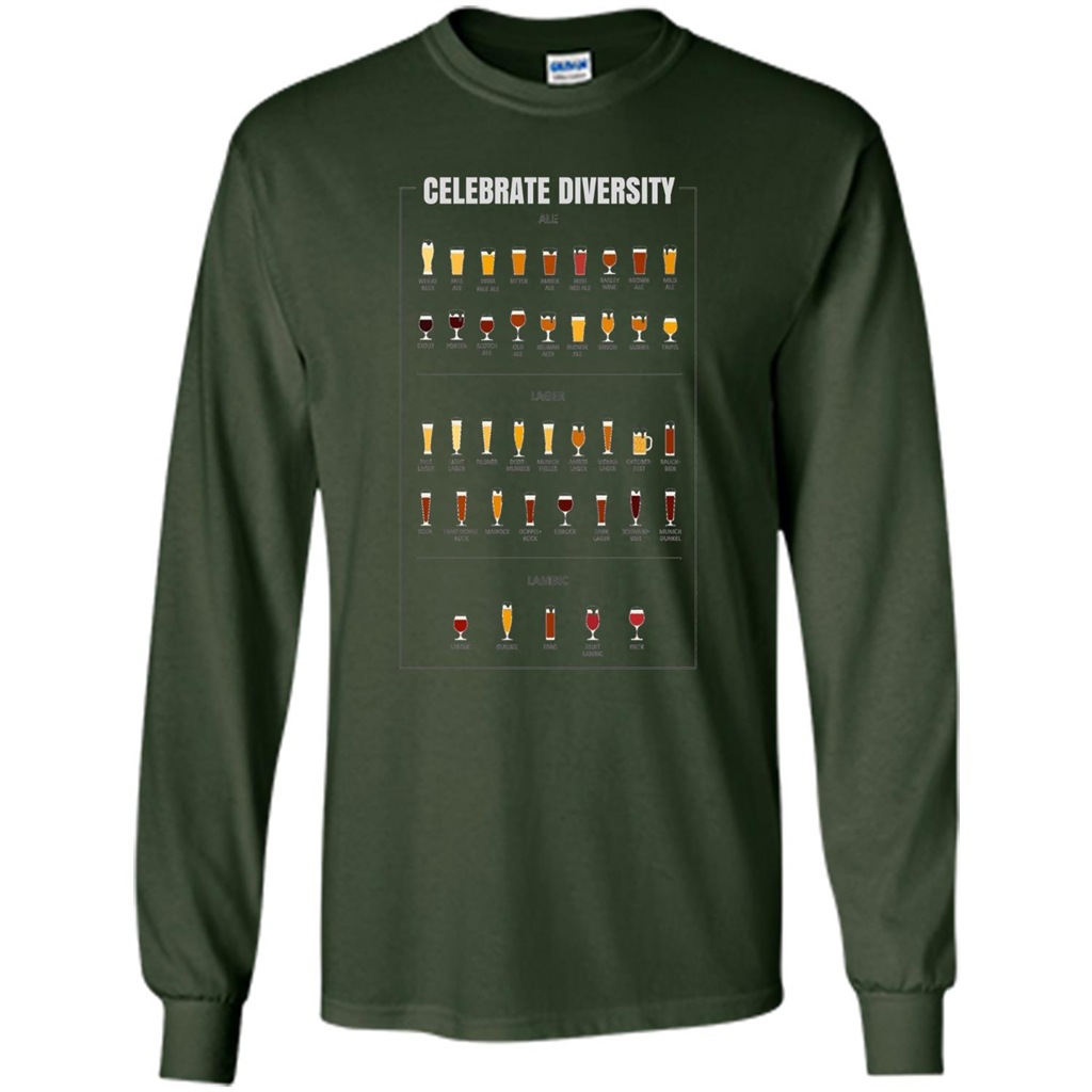 Celebrate Diversity Beer Glasses T-shirt Forest Green