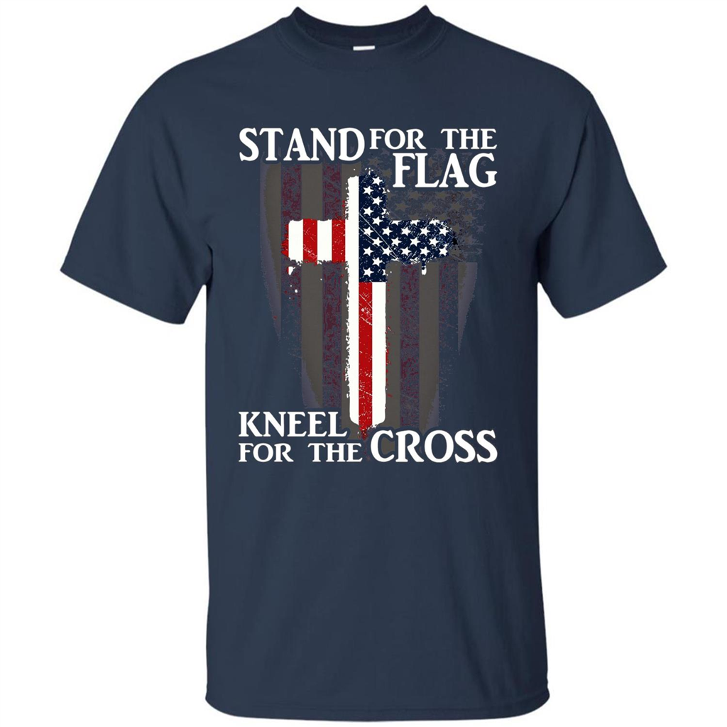 Stand For The Flag Kneel For The Cross T-Shirt Navy