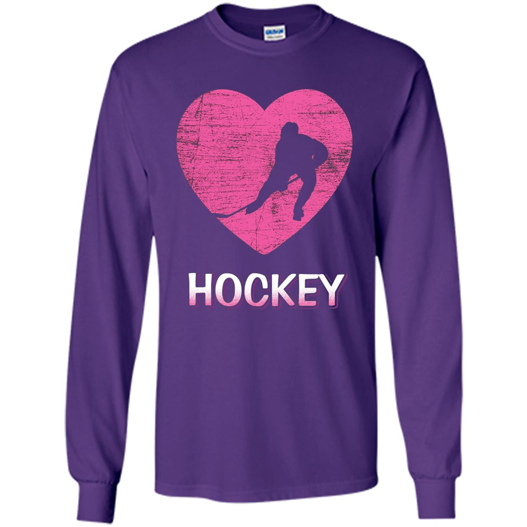 I Love Hockey T-shirt Purple