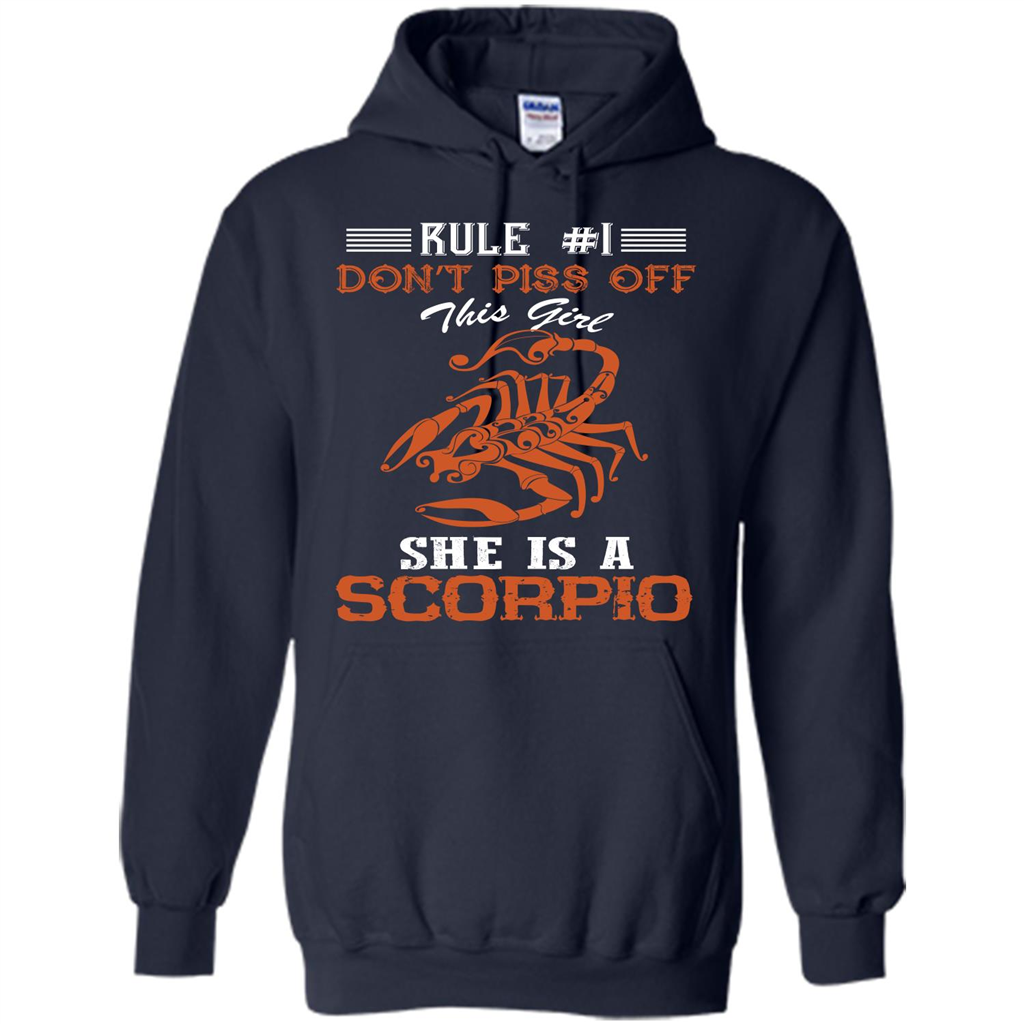 Scorpio T-shirt Rule Dont Piss Off This Girl T-shirt Navy