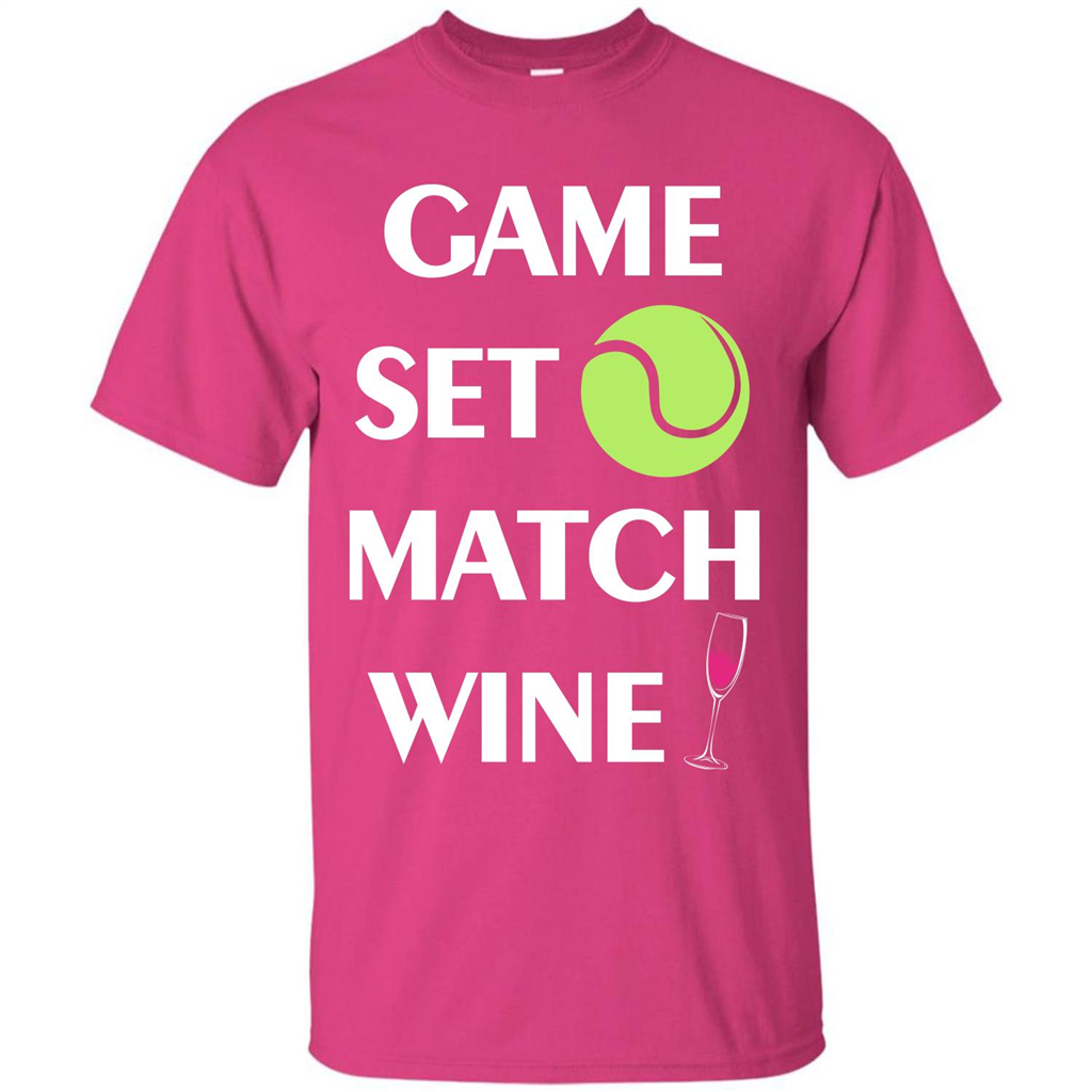 Tennis T-shirt Game Set Match Wine T-shirt Heliconia
