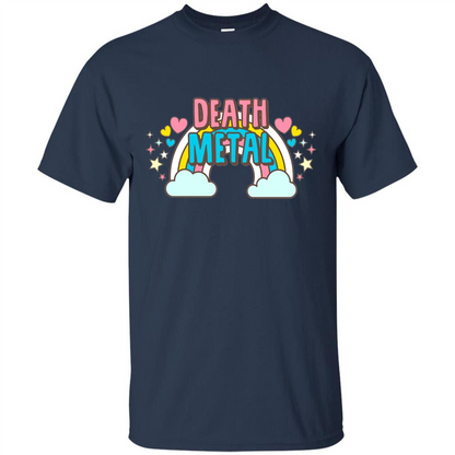 Death Metal Rainbow Cute T-Shirt Navy