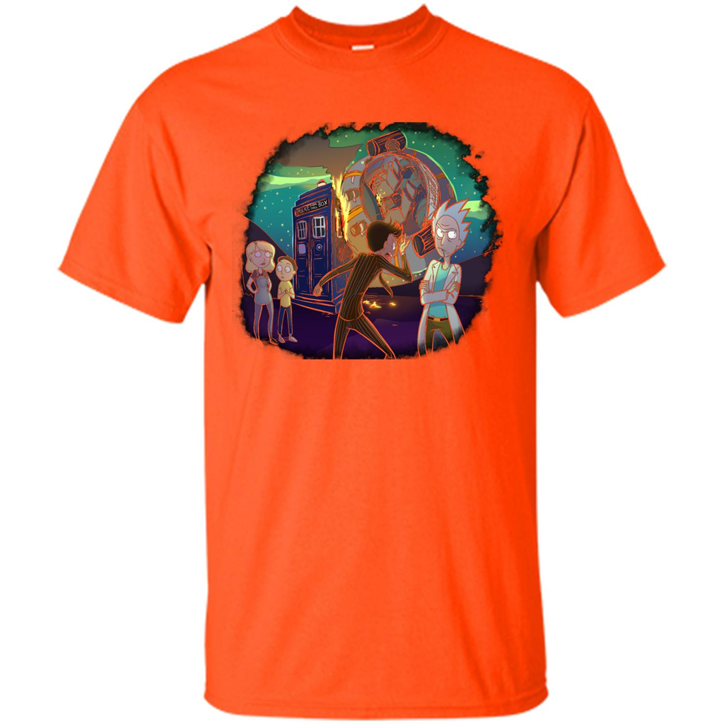 Doctorwho Vs Rick And Morty T-shirt Orange