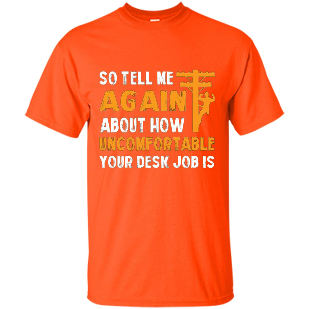 Lineman T-shirt Cool Gift For Lineman Orange