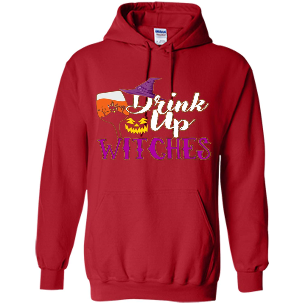 Drink Up Witches T Shirt Funny Halloween Costume Red