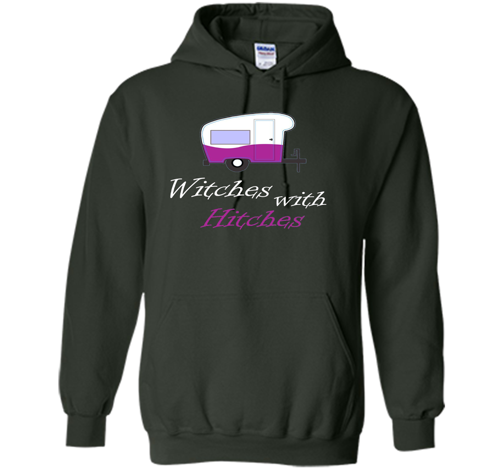 Camping T-shirt Witches With Hitches T-shirt Forest Green