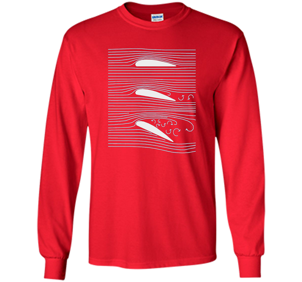 Airplane Wing T-shirt Aerospace Airfoil Stall Diagram Red