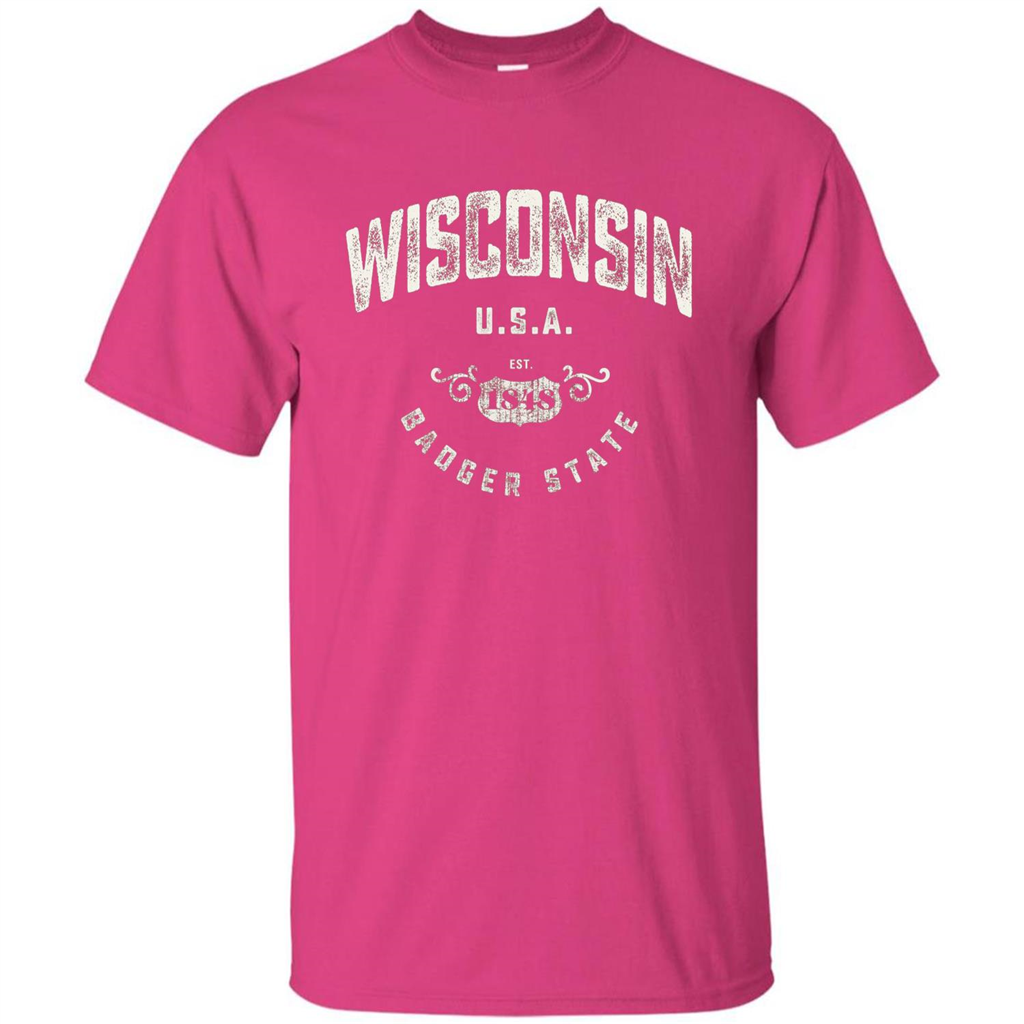 Wisconsin Badger State T-shirt Heliconia