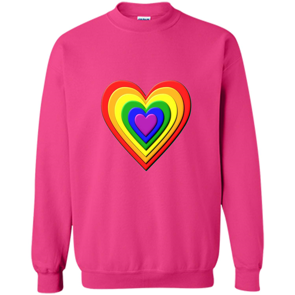 LGBT T-shirt Rainbow Heart T-shirt Heliconia