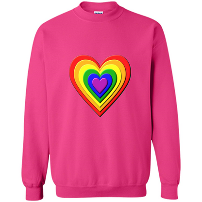 LGBT T-shirt Rainbow Heart T-shirt Heliconia