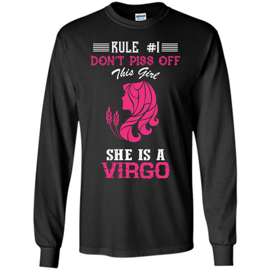 Virgo T-shirt Rule Dont Piss Off This Girl T-shirt Black