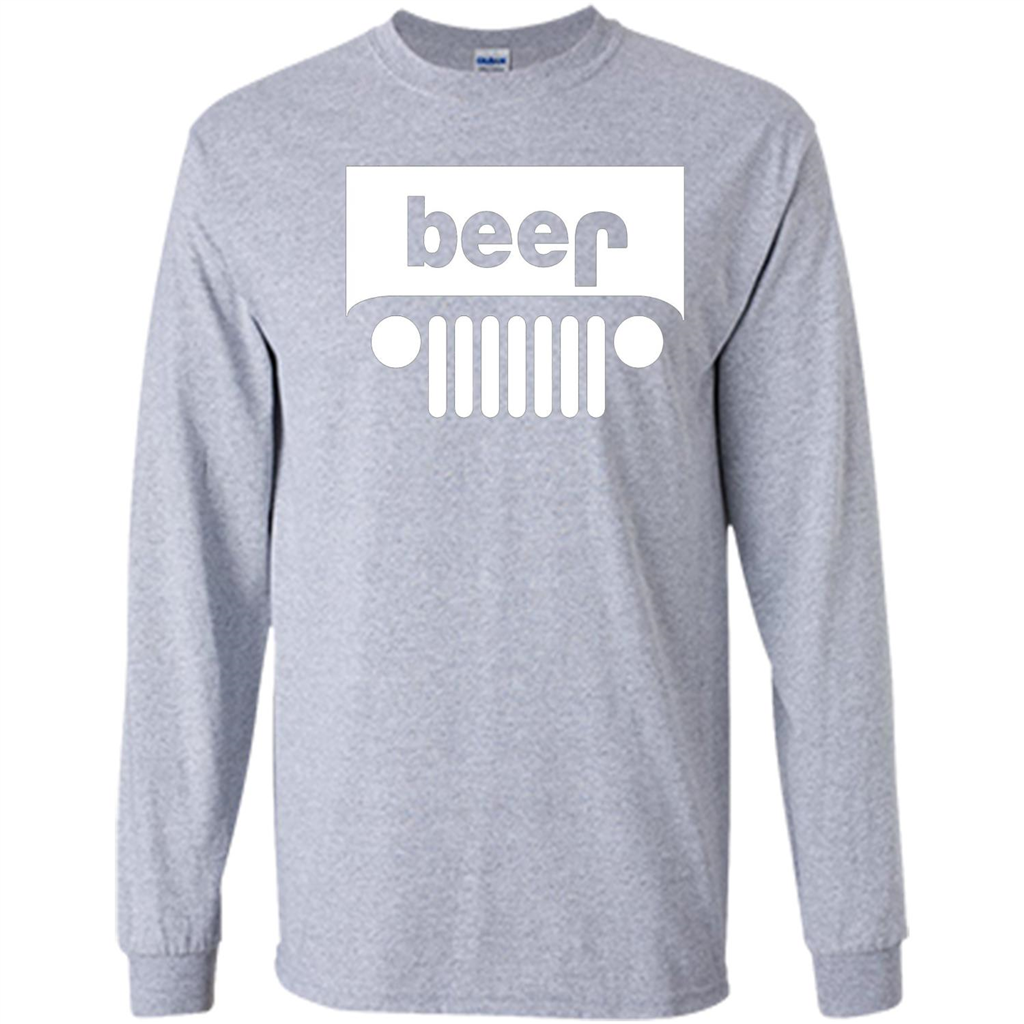 Funny Drinking T-shirt Adult Beer Jeep Sport Grey