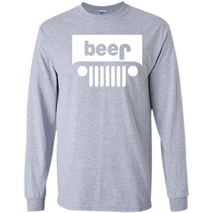 Funny Drinking T-shirt Adult Beer Jeep Sport Grey