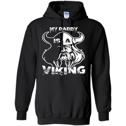 Family T-shirt My Daddy Is A Viking T-shirt Black