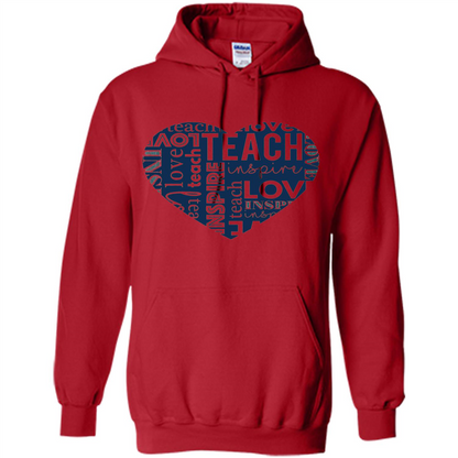 Teacher T-shirt Teach Love And Inspire T-shirt Red