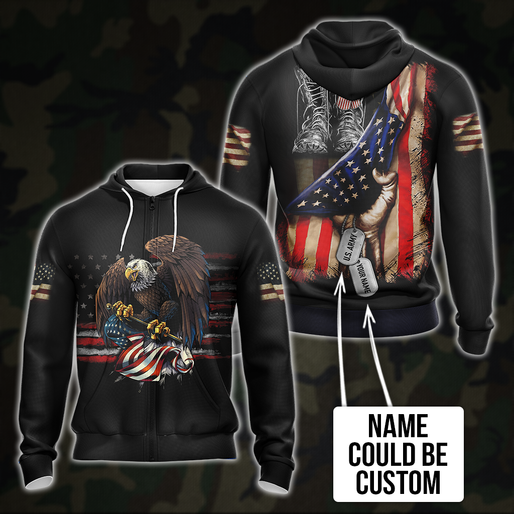 US Veteran T-shirt Zip Hoodie Pullover Hoodie 1 Zip Hoodie