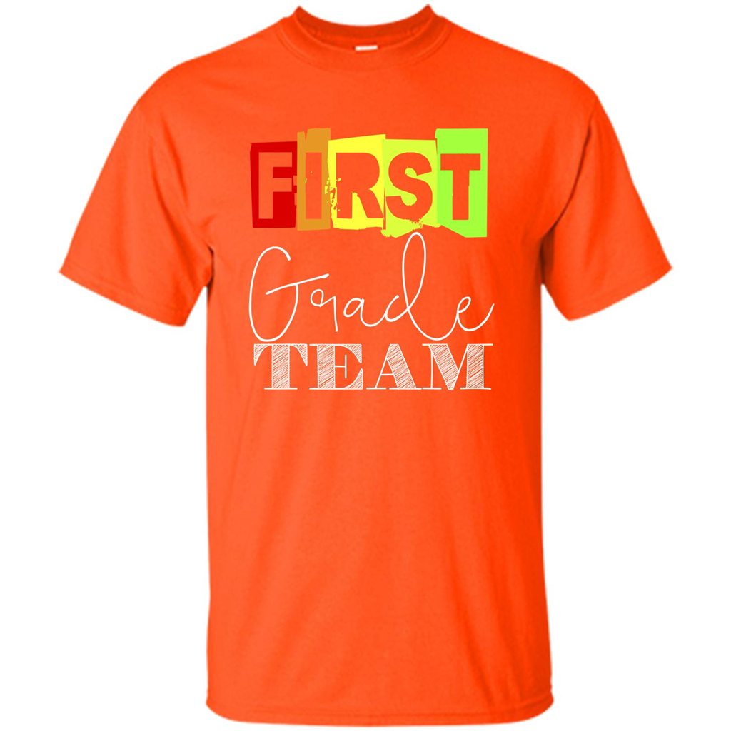 First Grade Team T-shirt School Day T-shirt Orange