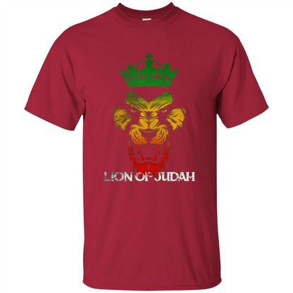 Lion Of Judah Rasta Reggae Roots T-shirt Cardinal