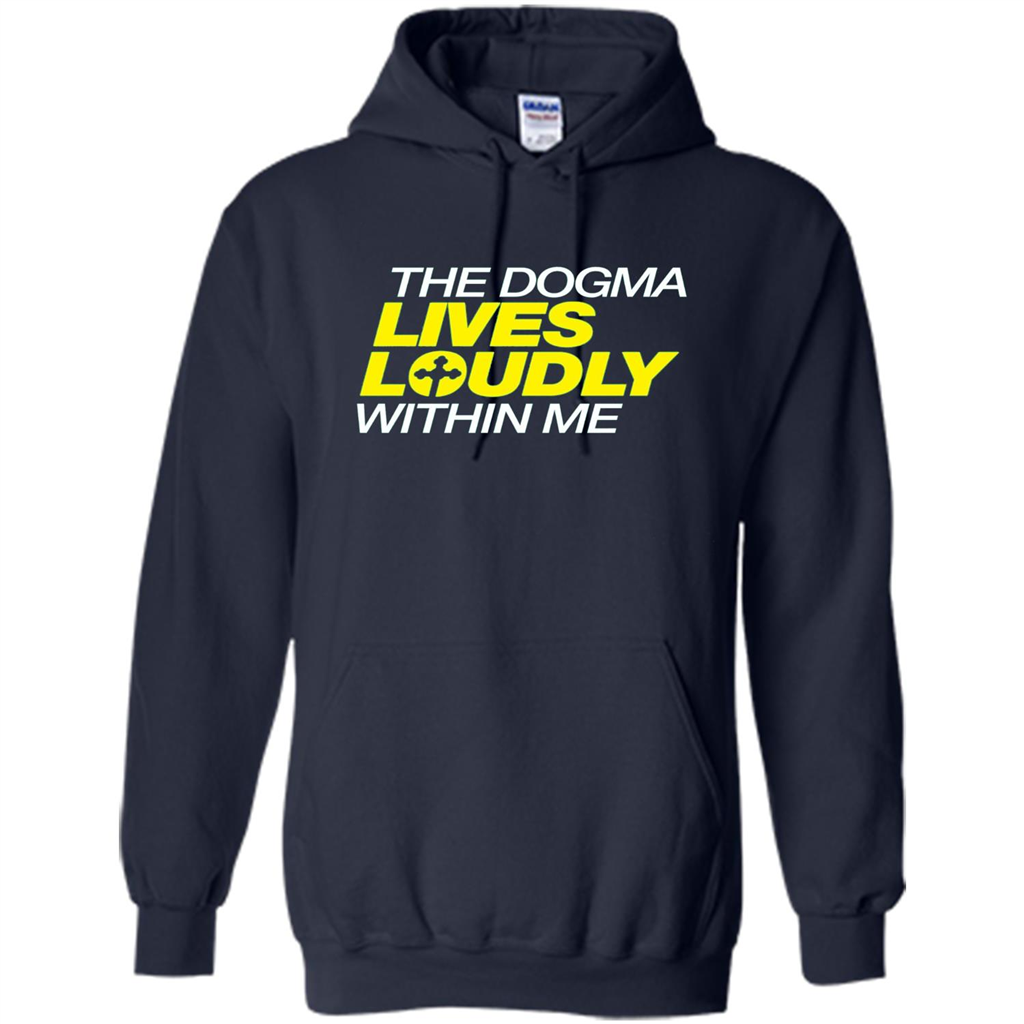 Dogma Lives Loudly Within Me Catholic Conservative T-Shirt Navy