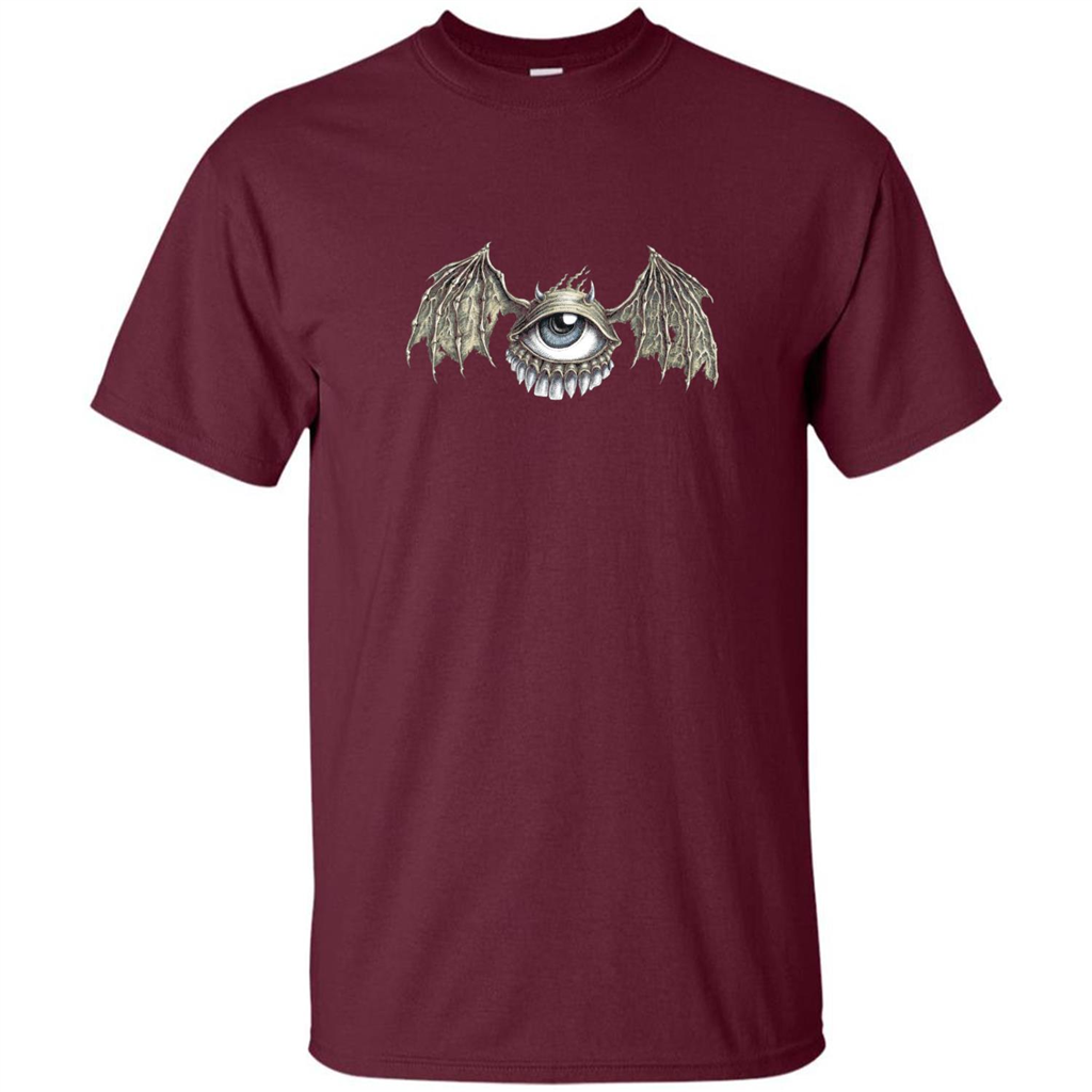 Eyebat T-shirt Scary Halloween Tshirt Maroon
