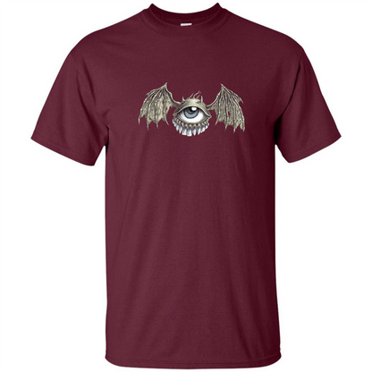 Eyebat T-shirt Scary Halloween Tshirt Maroon